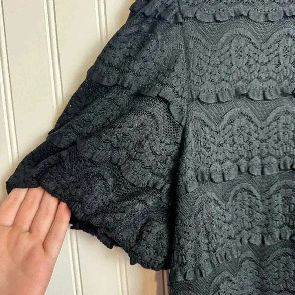 NWT Cupio black lace short sleeve blouse size 3X I38 - Picture 2 of 8